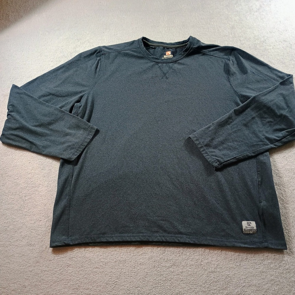 Rugged‎ Elements Mens Utility Shirt Dark Gray XL Long Sleeve Crew Neck